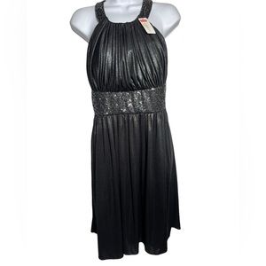 New‎ Calvin Klein Dress size 10 grey pewter metallic cocktail evening dress 🖤🩶
